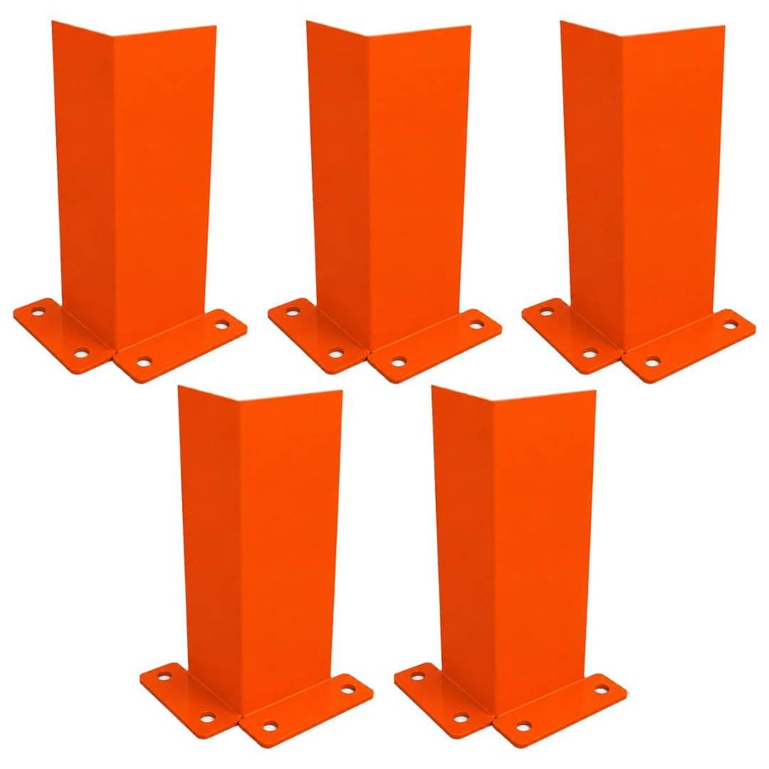 Orange Racking Corner Guards, Metal, 5 Pack, Warehouse Use