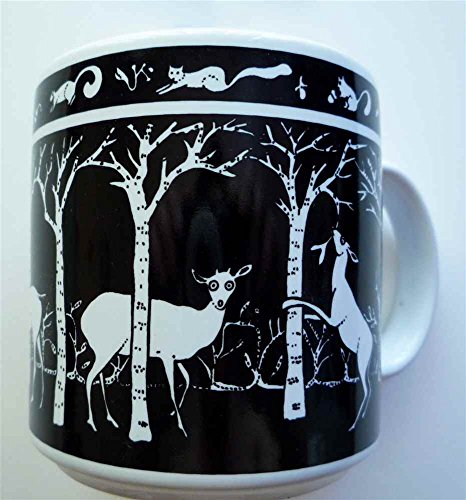 Taza Primitives Deer 11 oz Cerámica Negra miniatura 1