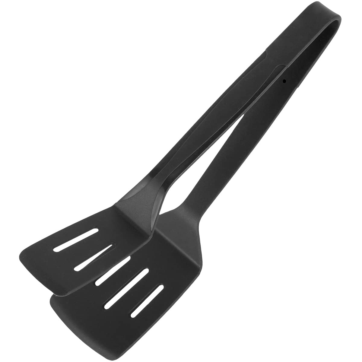 Stainless Steel Steak Clamp Heat Resistant Steak Clip 3 in 1 Multifunctional Silicone Food Cooking Tongs Ergonomic Barbecue BBQ Grill Clip 11inch Double Sided Spatula for Cooking Grill BBQ(Black)
