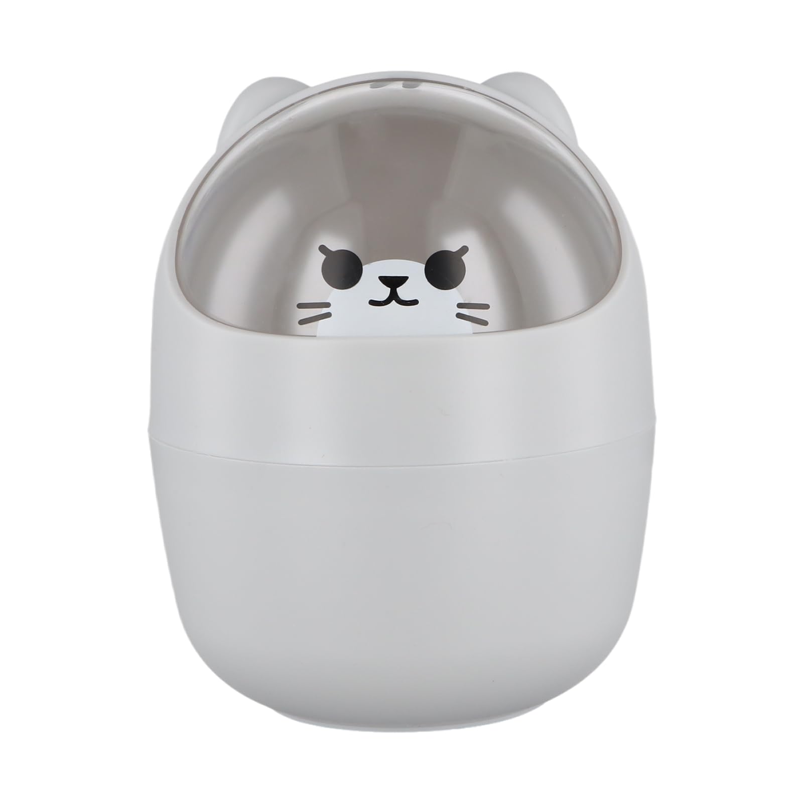Catime Bote de Basura de Escritorio Mini Cubo de Basura con Tapa Desmontable Pequeño Papelera de Sobremesa Gris