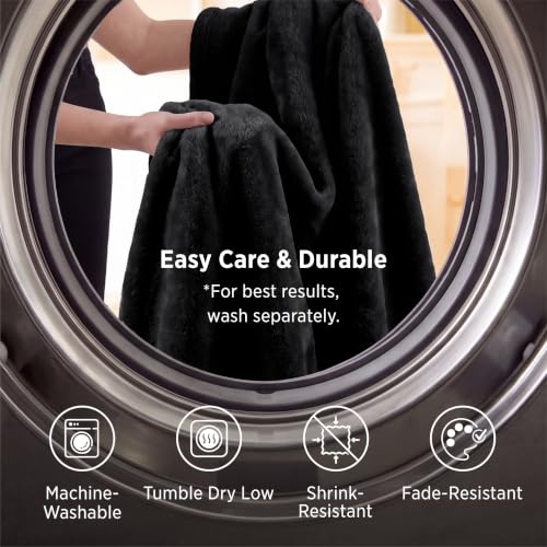 Bedsure Shed-Resistant Fleece King Blanket for Bed, Black, 108x90 inches | Anti-Static, Ultra Soft Cozy, Lightweight Plush Microfiber, All Season, Warm Blanket for Women and Men, Room Home Decor Gifts - image 6
