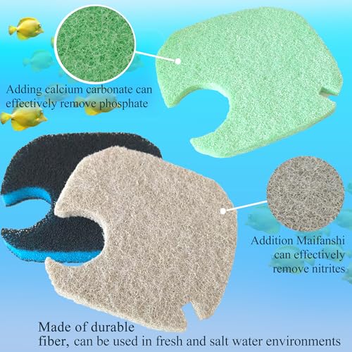 Image of PurifyLogix Replacement Canister Filter Pads for AMOSIJOY 172 /225 /265GPH | Aquarium External Filter, 6 White Floss & 2 Coarse Pads & 1 Phosphate Remover Filter & 1 Nitrite Remover (10 Pcs)