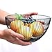 Portafrutta Metallo, Taxually Cestello per Frutta in Filo,Ciotole di Frutta, 25x14cm Cesto di Frutta e Verdura con Design a Forma di Onda per Risparmio Spazio di Cucina Porta Frutta da Tavolo Nero