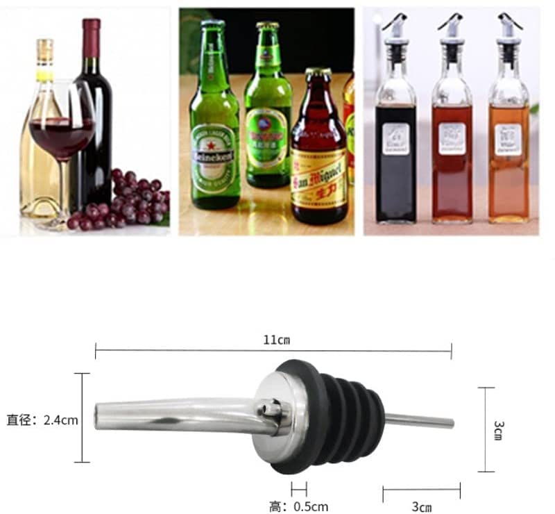 1pc Tapón de botella Vertedor de vino tinto con tapa Aceite Botella de champán Tapón de madera Tapa negra Vertedores Bar Suministros para fiestas Regalo para amantes del vino (Color : NO.4) (No.10