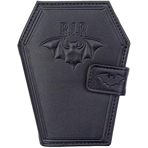 kreepsville 666 Gothic Embossed RIP Bat Spooky Coffin Wallet Cover