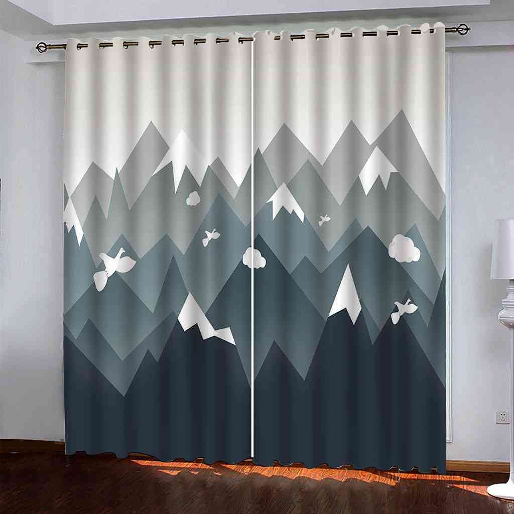 Rideaux Occultants Contre le Froid et le Bruit | Paire de Rideaux 3D Oiseau 264x242 cm