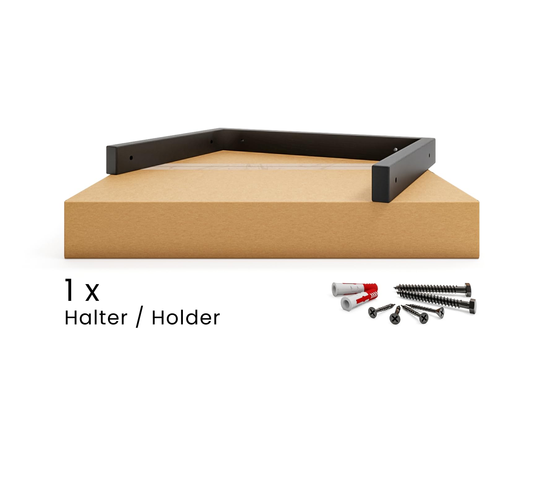 HEVVA Dubbele wastafelhouder 20/25/30/35/40/45 cm | LAHN | Opzet-wastafelhouder, zware last drager, wandconsole, wastafelblad onderbouw | (set van 2 - zwart, 35 cm