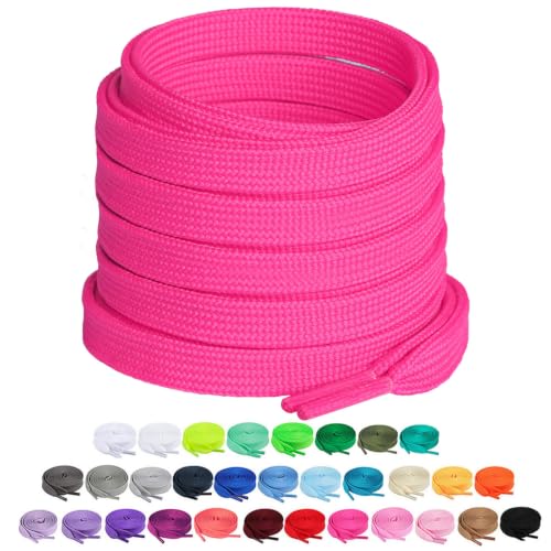 Image of Booyckiy [2 Pairs] 2 /5 inch Flat Shoelaces 16 Colors Shoe Laces in 36 inch-63 inch