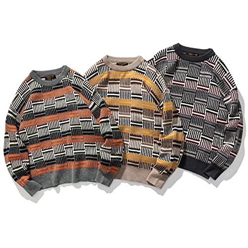 (Wool) Sweater Men 3 Colors Striped Winter Sweater Pullover Mens O-Neck Knitted Sweater Sweater4