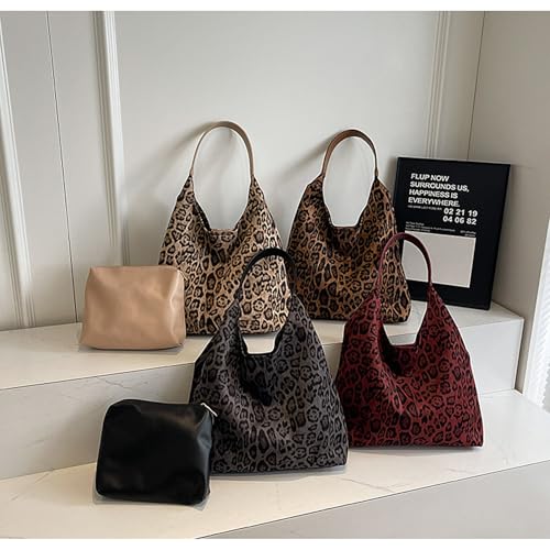 Bolso Tote de Leopardo en Gamuza para Mujer miniatura 5