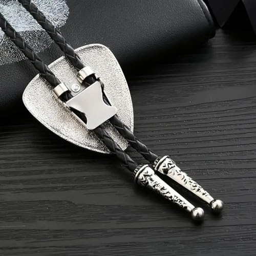 Image of Turquoise Bolo Tie for Men, Leather Braided Necktie Western Cowboy Bola Tie Costume Accessories for Men Women