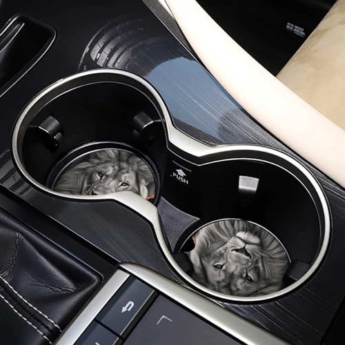 4 Portavasos para auto con diseño de león 2.56 pulgadas miniatura 7