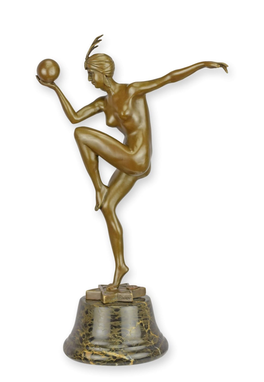 aubaho Bronze sculpture dancer Stella after Guiraud Riviere replica retro design decoration