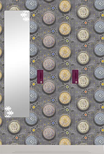 Image of CABANA HOMES Wall Stickers Botanical DIY Rangoli Wallpaper for Living Room (45 x 125 cm, 2 Rolls) (12 sq. ft) Decorative Self Adhesive Decals Home Decor Bedroom Drawing Room, Grey