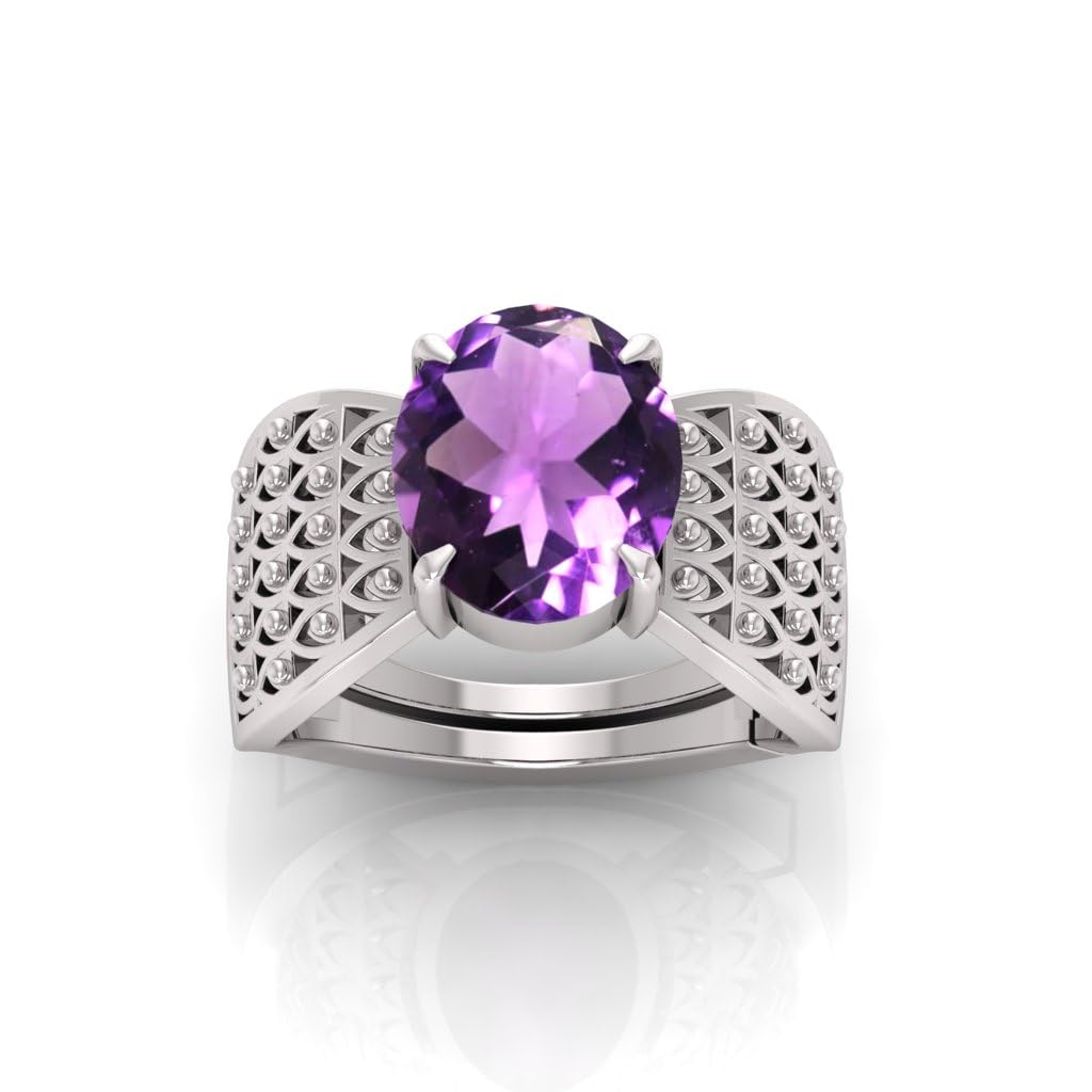 Bague améthyste bleue réglable résolvant le choix de la taille de doigt