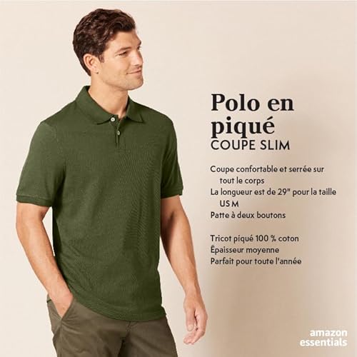 Amazon Essentials Polo en Coton Piqué Coupe Ajustée Homme - vue 2