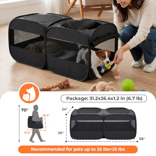 Image of 2-in-1 Dog Playpen, Portable Cat Playpen, No Assembly
