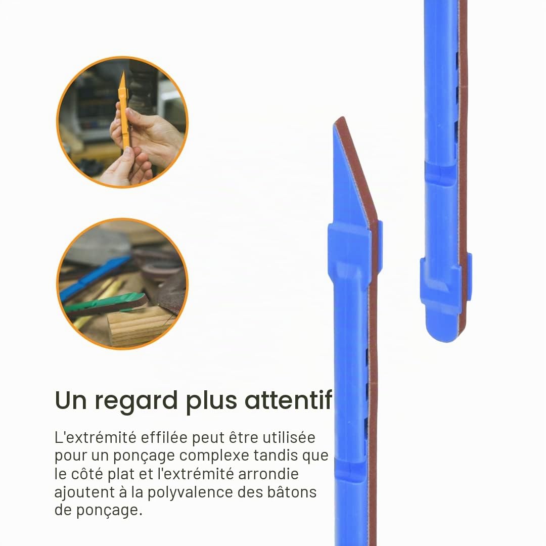 Kit de ponçage à gros grain 6,35 mm pour le travail du bois, le modélisme, l'impression 3D, le ponçage de détail