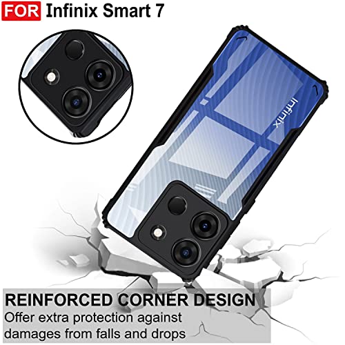 Image of Zapcase Back Case Cover for Infinix Smart 7 | Compatible for Infinix Smart 7 Back Case Cover | 360 Degree Protection | Clear Case with Camera Protection | (TPU + PC | Matte Black)