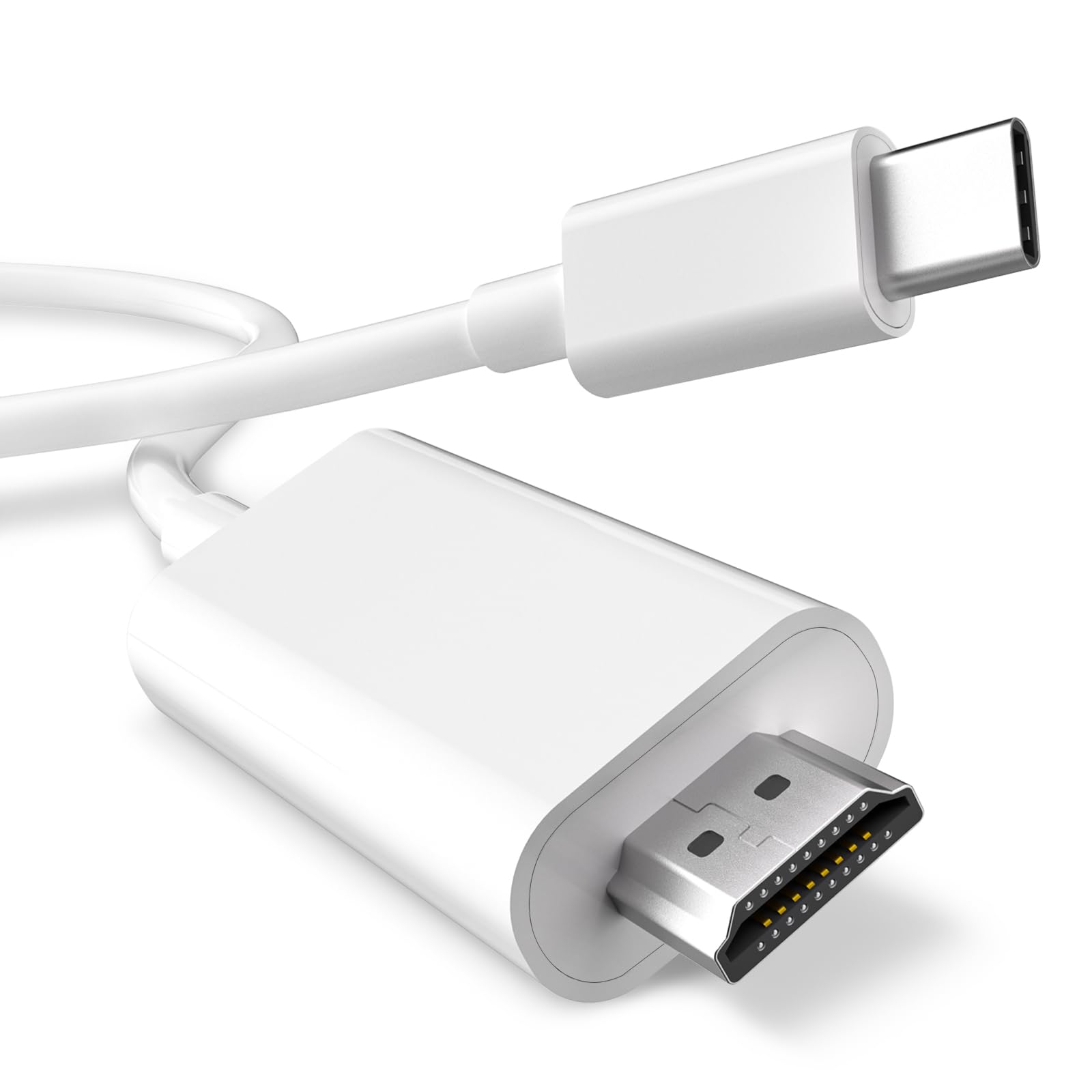 Cable adaptador USB C a HDMI de 6 pies, 4K a 60 Hz certificado MFi tipo C a HDMI 2.0, Thunderbolt 3/4 compatible con iPhone 17 Air/16/15 Pro Max, MacBook, iPad Pro, Galaxy, Surface, monitor