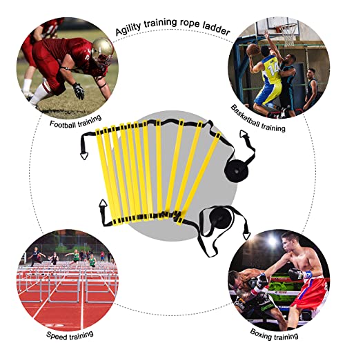 YSBER Agility Ladder Football Training Equipment Set 6M-12-Heavy Plastic Ladder,10 Disc Cones and 4 Nail, Used for Football, Tennis and Boxing Training - Image 5