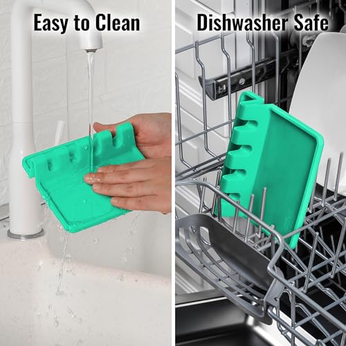 Image of Zulay Kitchen Silicone Utensil Rest with Drip Pad for Multiple Utensils - BPA-Free, Heat-Resistant Spoon Rest & Spoon Holder for Stove Top - Kitchen Utensil Holder for Ladles & Tongs - Carnival Grass