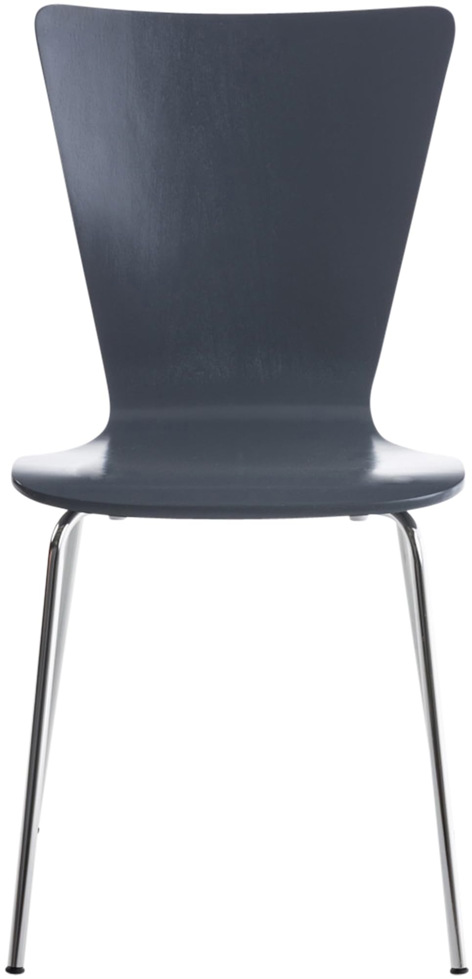 CLP Chaise empilable Aaron I Chaise de conférence Ergonomique avec Assise en Bois I Chaise Visiteur Peu encombrante avec Protections de Sol, Couleur:Gris