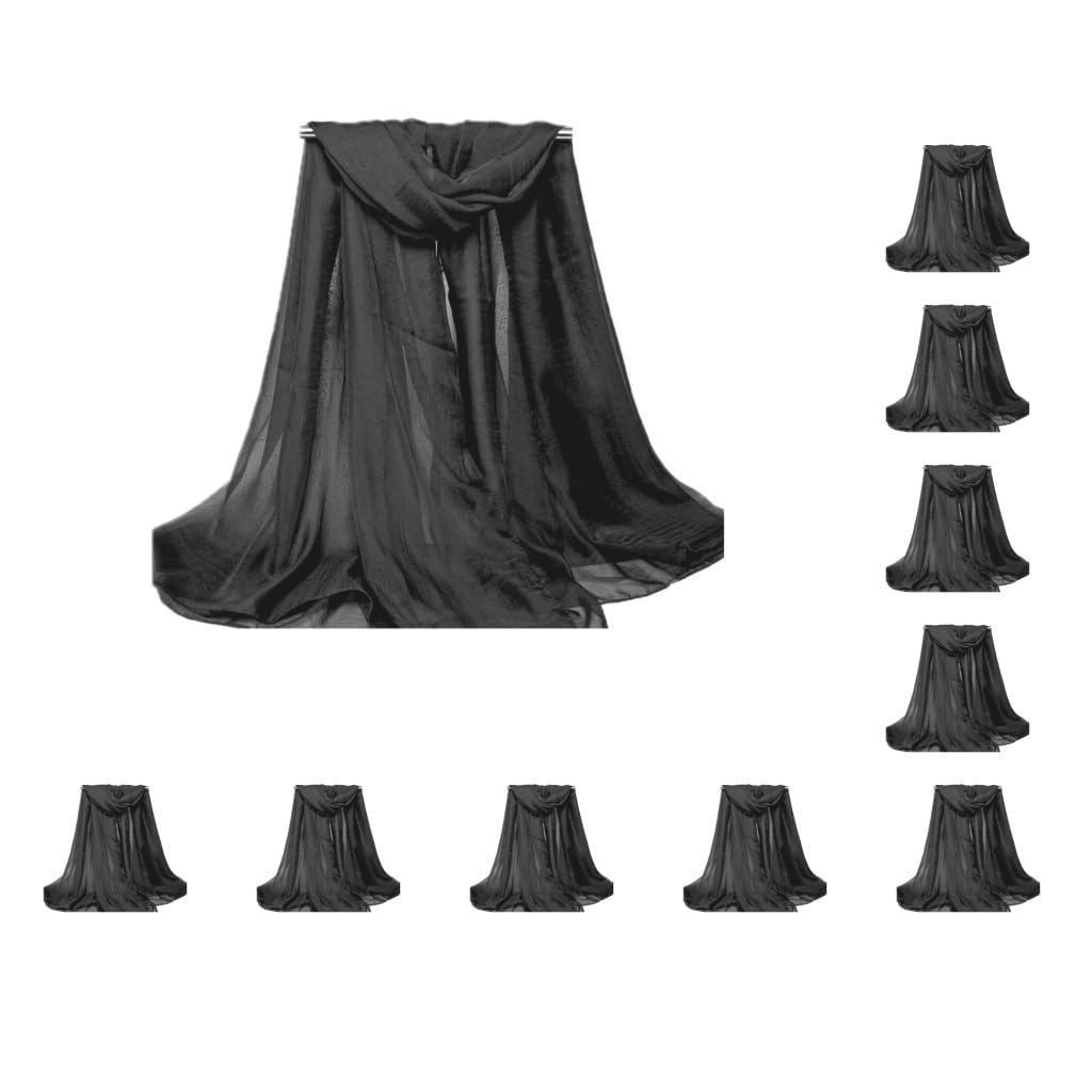 Sciarpa lunga da donna in morbido chiffon, per primavera e autunno, colore: viola scuro