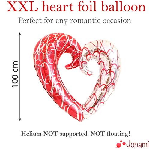 Romantic XXL Love Balloons Set, 6 Heart Helium Foil Balloons - Image 4