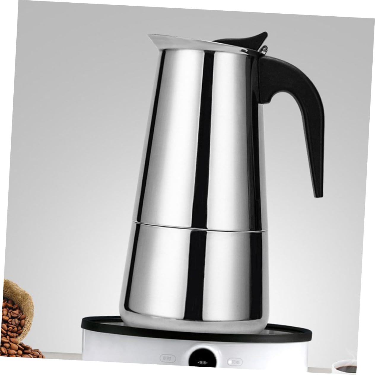 Cafetera de Acero Inoxidable para Espresso Resistente y con Mango Resistente al Calor Adecuada para Cocinas de Inducción y Uso Doméstico