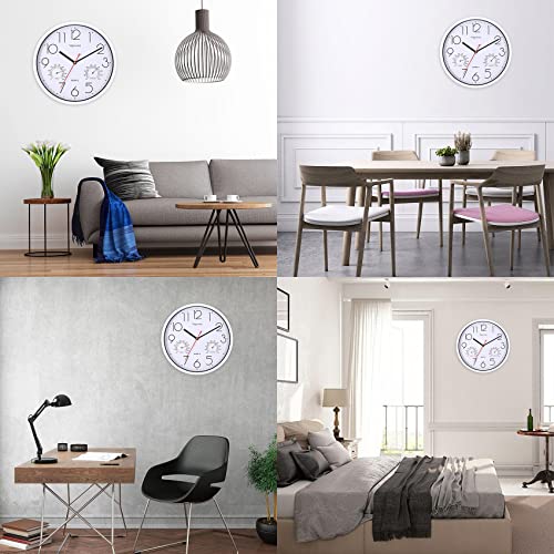 Vigorwise Wall Clock, Sweep Silent Movement Accurate Clocks with Temperature & Humidity - Image 2