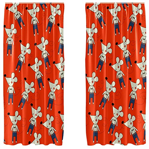 Cortinas para ventana de salón de 55 x 84 pulgadas juego de 2 paneles de dibujos animados 2