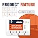 BXST Plug-in Surge Protector 3 Outlet Power Strip with Heat Dissipation Vents Over/Under Voltage Protection Wall Mount Multi-Function Socket Surge Suppressor for Refrigerator,TV, PC 120V 1800W 140J