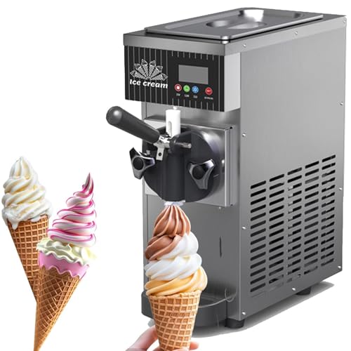 Profesjonalna Maszyna Do Lodów, 4–5 Kg/H, Nablatowy Automat Do Lodów Typu Soft, Urządzenie Jednosmakowe, Z Funkcją Wstępnego Chłodzenia I Automatycznego Czyszczenia Grey