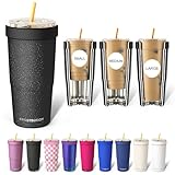 Frost Buddy Togo Buddy 30 oz Stainless Steel Vacuum Insulated Tumbler To Go Coffee Cup – Iced Coffee Cups, Iced Coffee Sleeve, Travel Mug, Thermal Cup for Hot & Cold Drinks, Dunkin Cup (Dark Glitz)