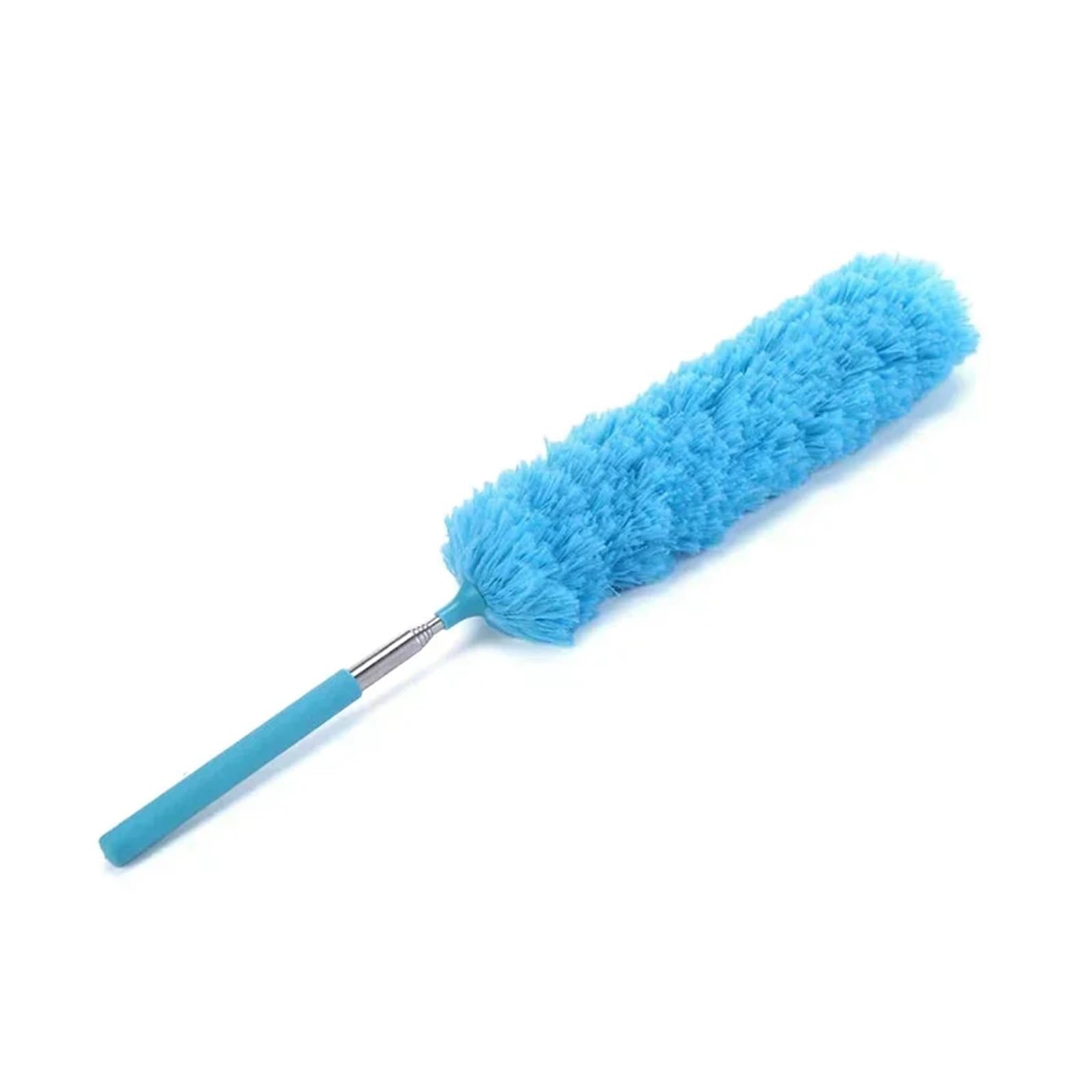 Retractabl Duster Telescopic Flexible Stainless Steel Household Feather Cleaning Tool Microfiber Brush(Blue)