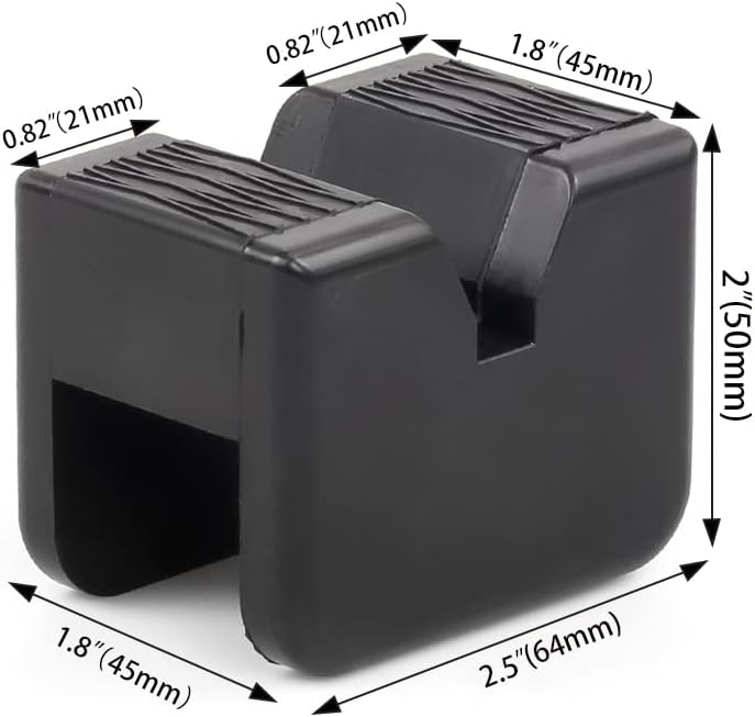 Jack Stands Pad Universal Rubber Slotted Frame Rail Pinch Welds Protector 4 Pack with Storage Box