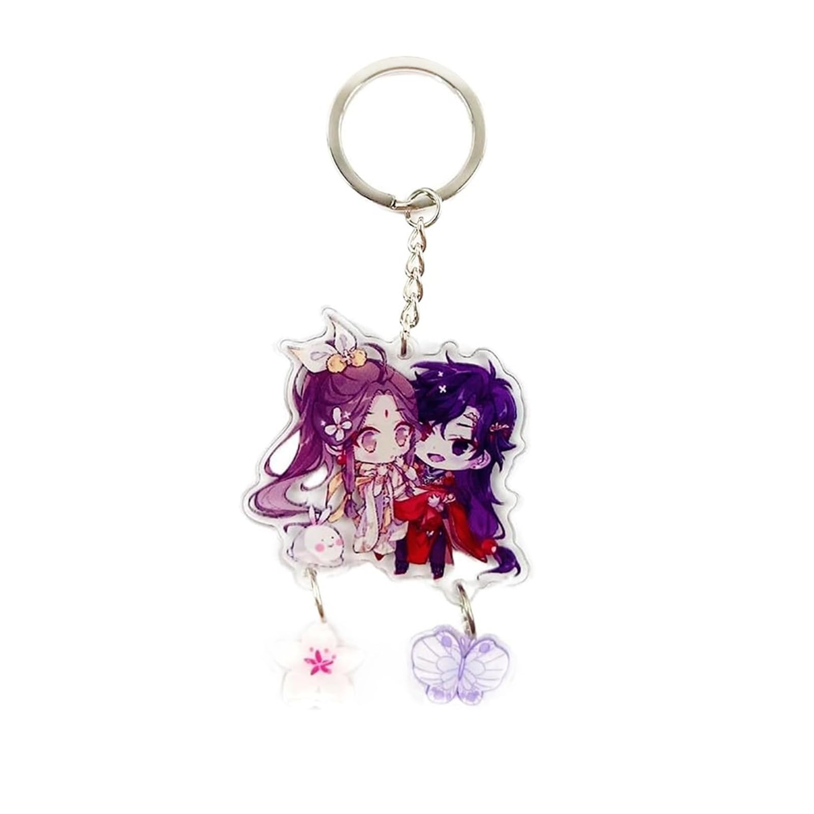 XHBTS Tian Guan Ci Fu Acrylic Keychain and Stickers Cute Anime Heaven Officials Blessing Key Chain Women Pendant Key Holder Charm Decoration