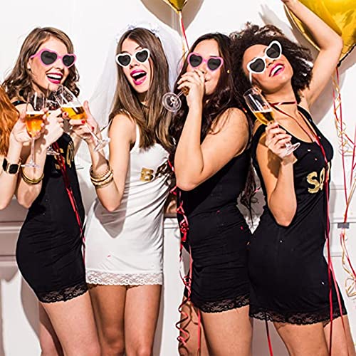 HIQE-FL 12 paia Occhiali da Sposa Cuore,Bride