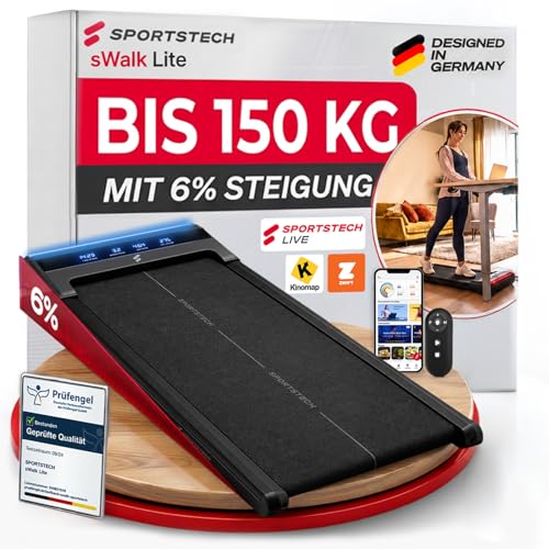Sportstech sWalk Lite Walking Pad Laufband für Zuhause & Schreibtisch, mit Steigung 6%, bis 6 km/h...