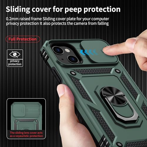 Coque iPhone 14 Plus antichoc vert pin protégeant l'objectif des rayures - 3