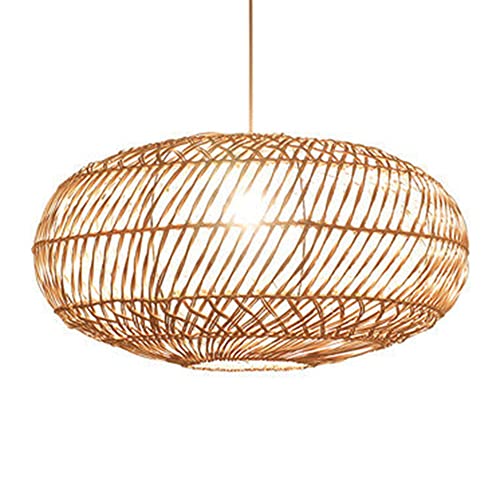 RCIDOS Pantalla Colgante Ratán 1 Luz. Candelabros Caña Tejido Pastoral Iluminación Colgante Escandinava Tipo Cúpula Luces Colgantes Tejidas Mano Japonés Restaurante Dormitorio Cocina Estudio Rústico