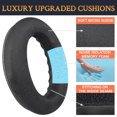 Image of SOULWIT Micro Suede Earpads Replacement for Bose QuietComfort 45 (QC45) /QuietComfort SE (QC SE) /Quiet Comfort Wireless Over-Ear Headphones, Ear Pads Cushions with High Density Foam - Black