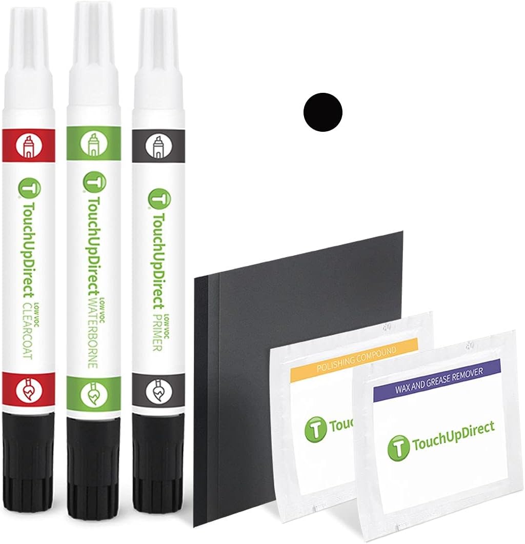 TouchUpDirect 32J Obsidian Black Pearl Metallic Compatible with Subaru Exact Match Touch Up Paint Combo - Platinum Kit