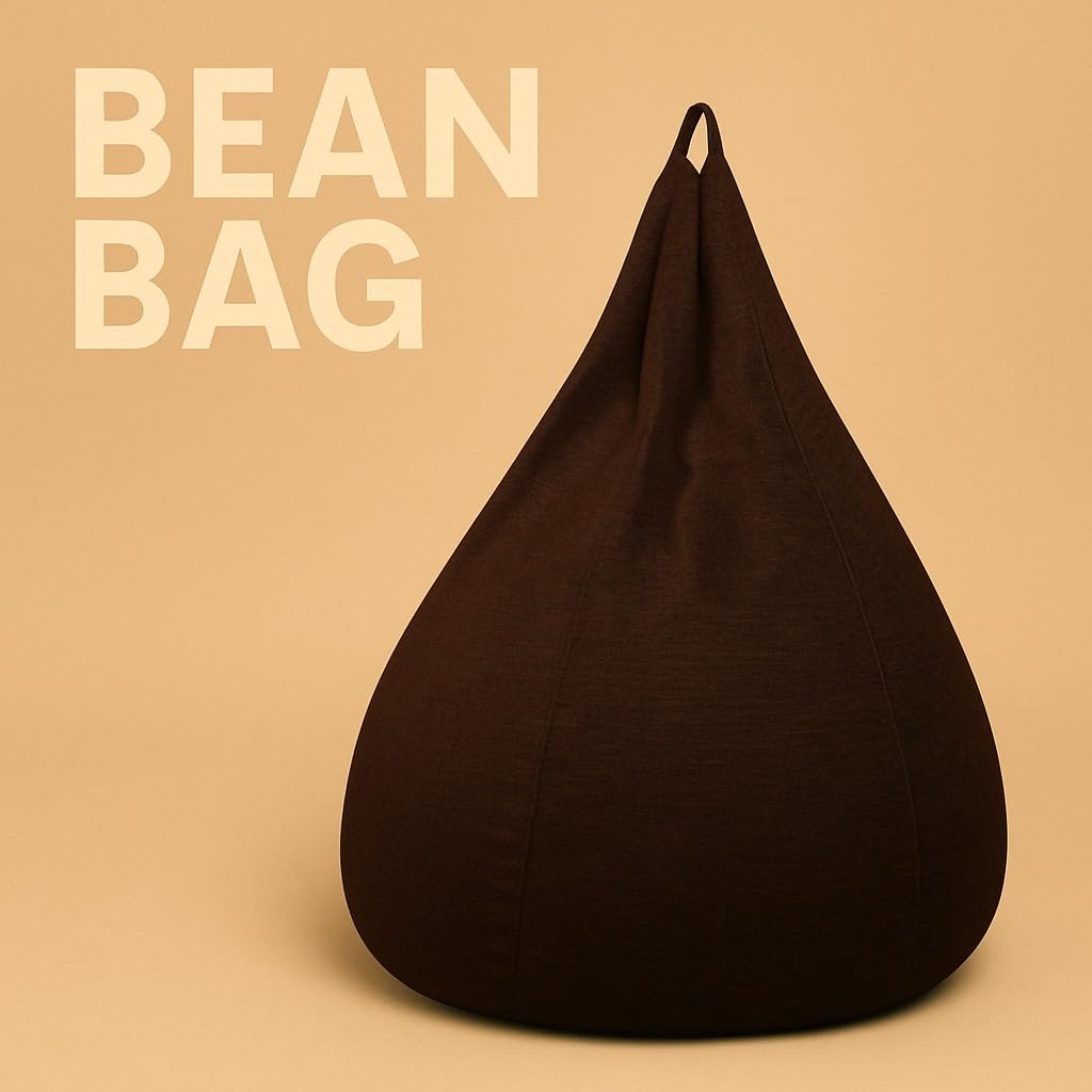 ink craft Bean Bag Cover Without Beans Durable & Stylish Covers for Ultimate Comfort, Machine Washable & Replaceable Covers | Perfect for Home & Office (1+ 1 Combo) (Brown) 2