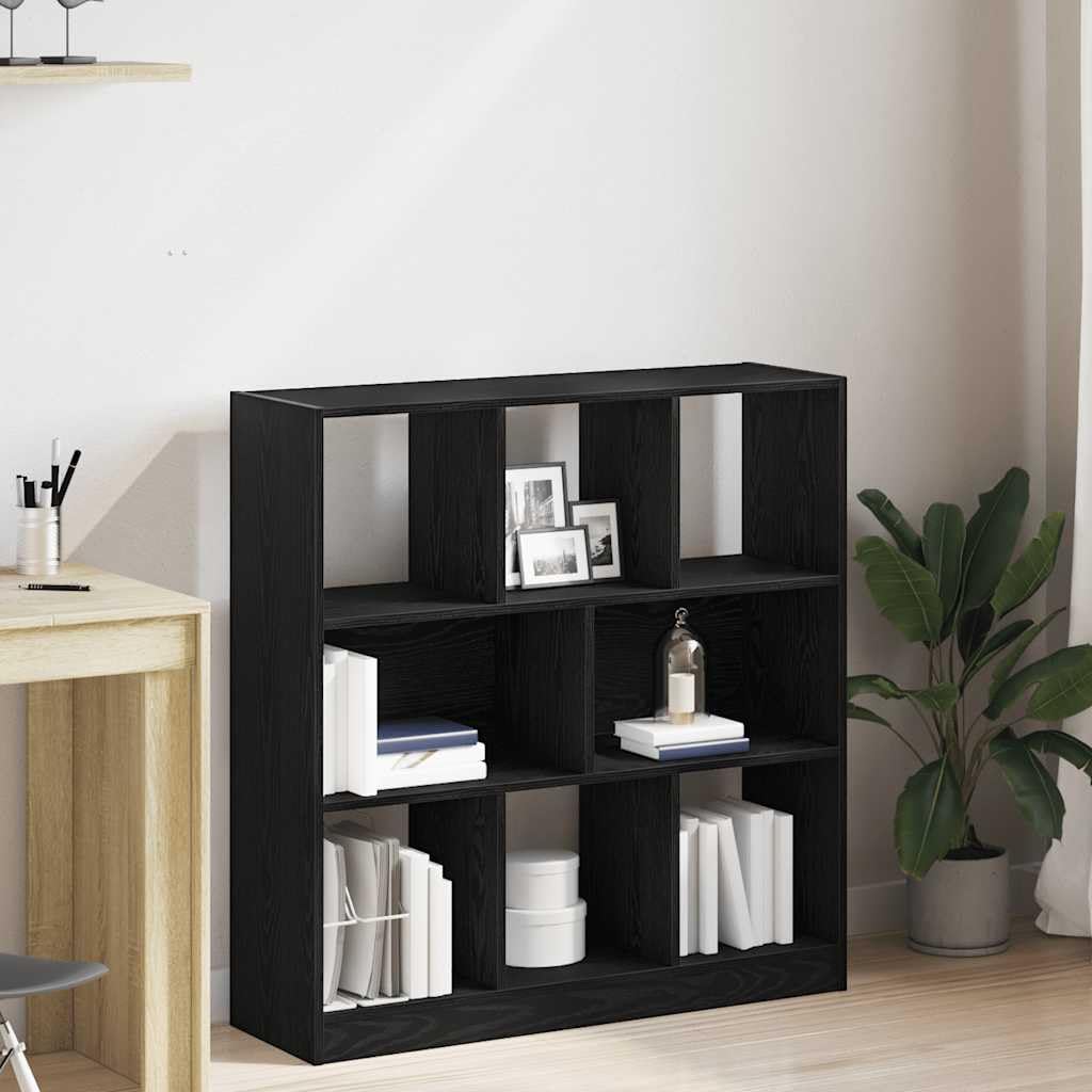 Generisch Bücherregal Schwarz Eichen-Optik 97,5x29,5x100 cm Holzwerkstoff,Möbel,Regalsysteme,Bücherregale Bücherschränke-862403