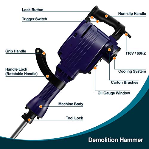 Kinswood Heavy Duty 14A Electric Demoliton Jack Hammer Concrete Breaker