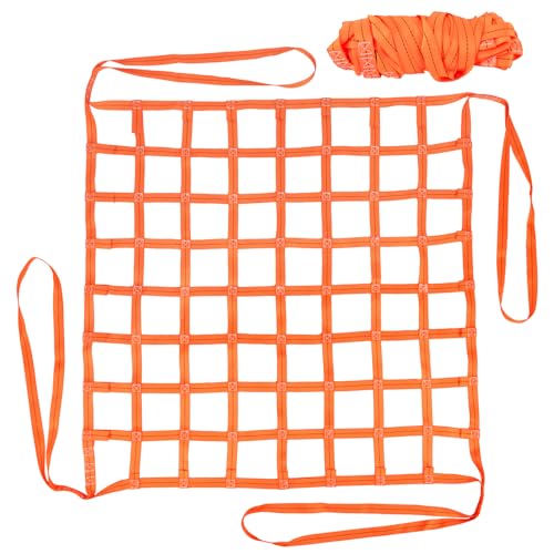 Cargo Lifting Net,Lifting Net 3.28' x 3.28',660lbs Load Capacity,Nylon Hoisting Net 10CM Square Hole widely Used in Logistics, Construction, Aviation, Railway, Shipping, Ports (1M*1M)