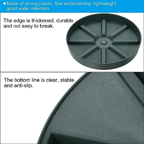 PATIKIL Plant Pot Saucers 9 Inch, 3 Pack Plastic Round Plant Pot Thicker Flower Drip Tray for Indoor Outdoor Green - Image 4