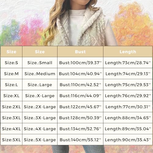 Women Sleeveless Sherpa Jacket Long Button Down Fleece Lined Hooded Jackets Soft Comfy Fuzzy Sweater Vests Outerwear3